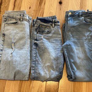 Light Blue Denim Jeans Lot of 3 Pairs Assorted Washes size 12